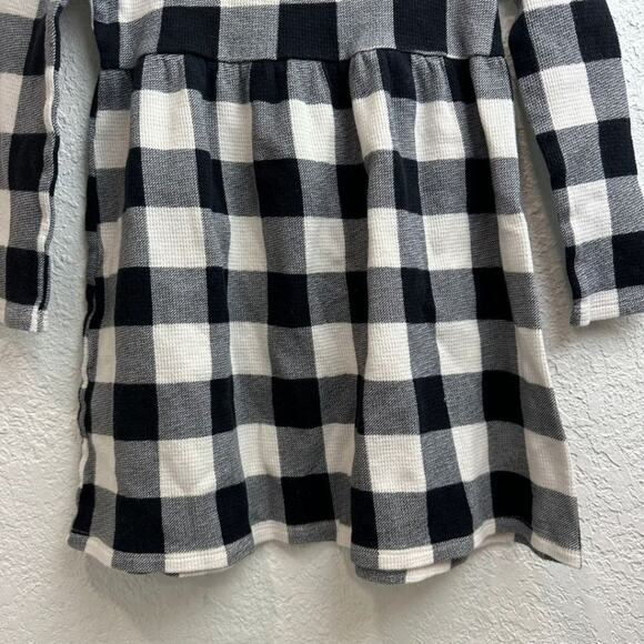 Old Navy Log Sleeve Crew Neck Dress Checkered Black and White 5T - Picture 3 of 5